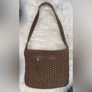 The SAK Hobo Crochet Hand Shoulder Bag Purse Tan/Taupe/